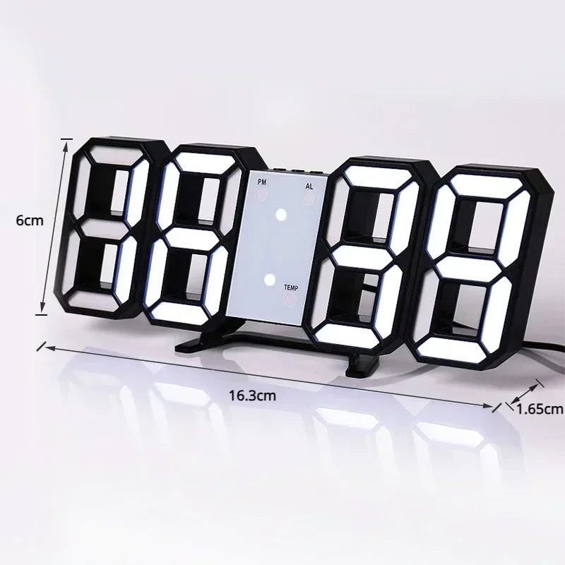Modern LED Mini Digital Desk Clock with USB Power, Temperature & Date Display, Multiple Alarms, Night Mode – Wall or Desktop