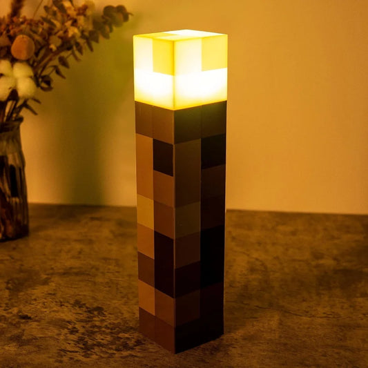 MC Game Torch Lamp Figure 4Colors LED Light Decorative Lamp USB Charging