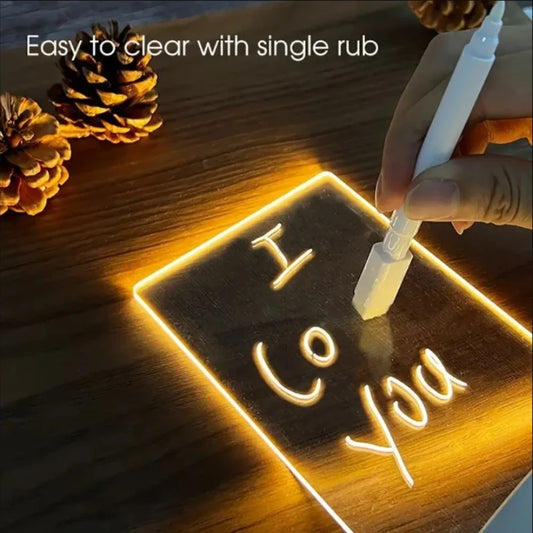 LED Acrylic Message Board Lamp – Erasable & Reusable Night Light