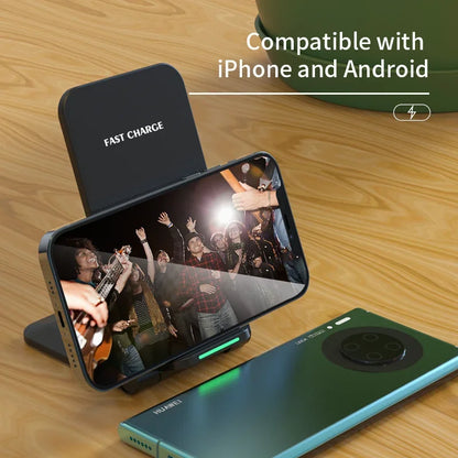 Foldable - 65W Wireless Induction Charger Stand Pad