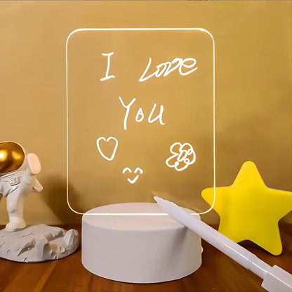 LED Acrylic Message Board Lamp – Erasable & Reusable Night Light