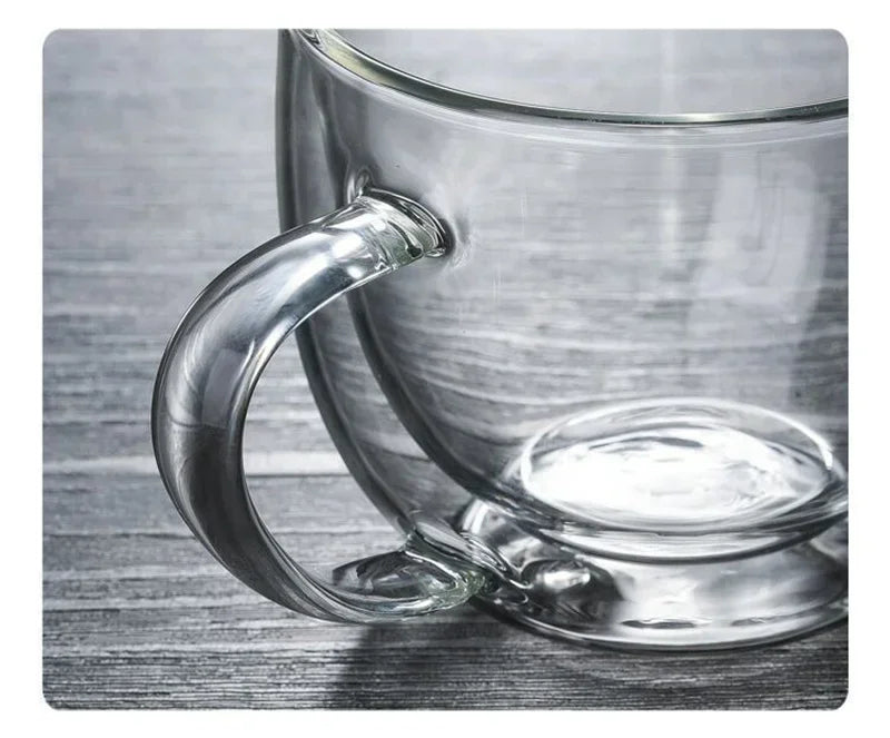 Double Wall Insulated Glass Coffee Mug – Hot & Cold Drinks