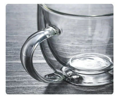 Double Wall Insulated Glass Coffee Mug – Hot & Cold Drinks