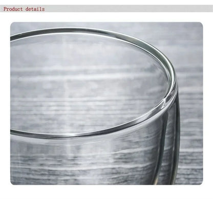 Double Wall Insulated Glass Coffee Mug – Hot & Cold Drinks