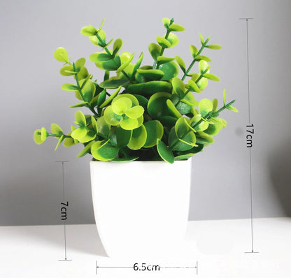 Artificial Potted Green Plant – Realistic Foliage for Home, Office & Desk Decoration