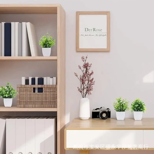 Artificial Potted Green Plant – Realistic Foliage for Home, Office & Desk Decoration
