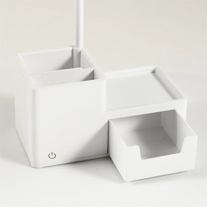 Foldable Touch LED Desk Lamp - 3 Levels Dimmable, USB Rechargeable, Eye-Care Light Phone holder & Organizer