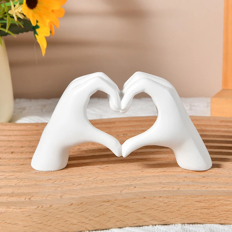 Heart Hand Resin Sculpture – Modern Desk & Home Decor