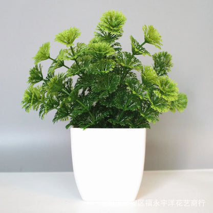 Artificial Potted Green Plant – Realistic Foliage for Home, Office & Desk Decoration