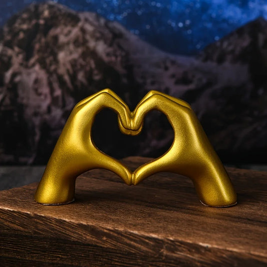 Heart Hand Resin Sculpture – Modern Desk & Home Decor