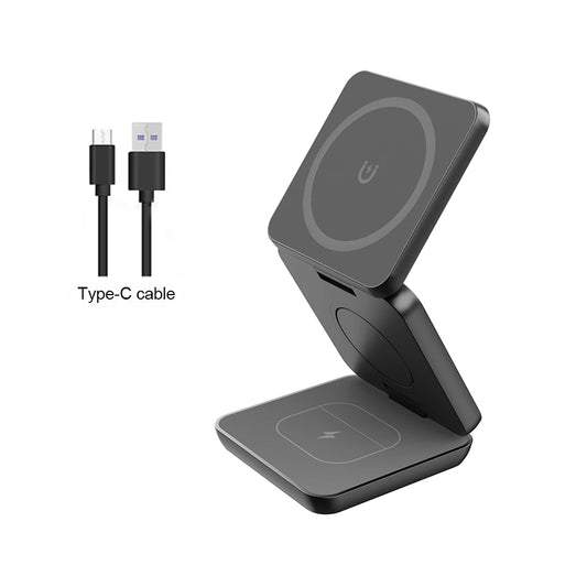 Foldable iPhone Wireless Charger 3 in 1 Magnetic Charging Station for iPhone Airpods Apple Watch