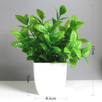 Artificial Potted Green Plant – Realistic Foliage for Home, Office & Desk Decoration