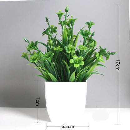 Artificial Potted Green Plant – Realistic Foliage for Home, Office & Desk Decoration