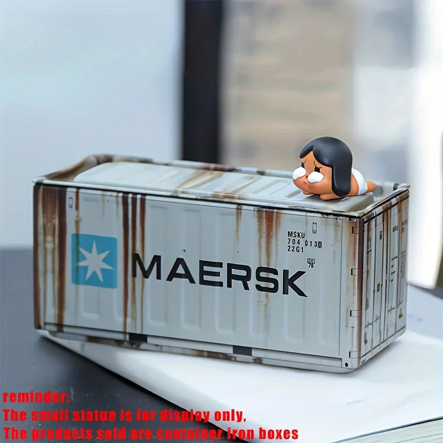 Mini Iron Storage Box – Creative Desktop Organizer, Retro Metal Container for Office, Desk & Home Decor