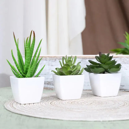 Set of 3 Artificial Succulent Plants – Realistic Mini Potted Greenery for Home, Office & Desktop Decoration