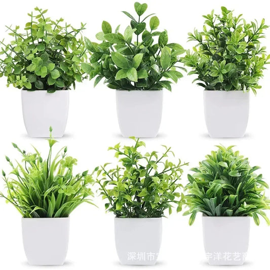 Artificial Potted Green Plant – Realistic Foliage for Home, Office & Desk Decoration