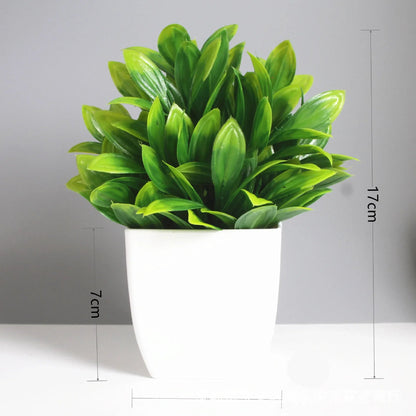 Artificial Potted Green Plant – Realistic Foliage for Home, Office & Desk Decoration