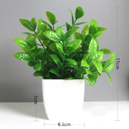 Artificial Potted Green Plant – Realistic Foliage for Home, Office & Desk Decoration