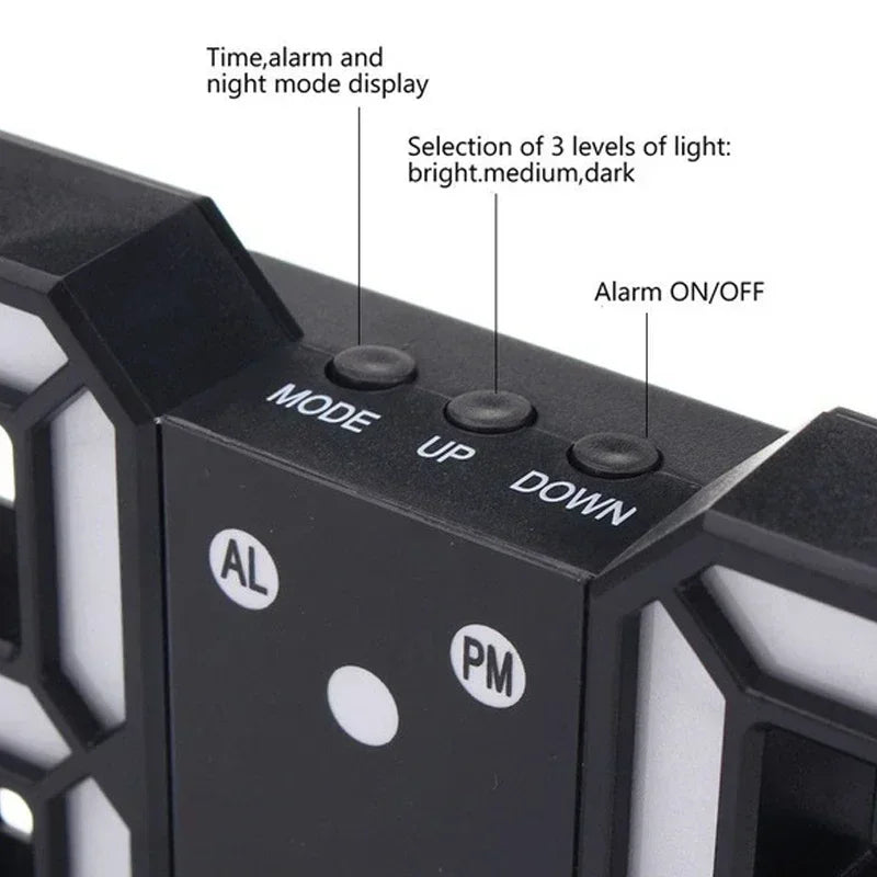 Modern LED Mini Digital Desk Clock with USB Power, Temperature & Date Display, Multiple Alarms, Night Mode – Wall or Desktop