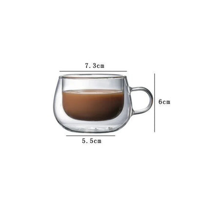 Double Wall Insulated Glass Coffee Mug – Hot & Cold Drinks
