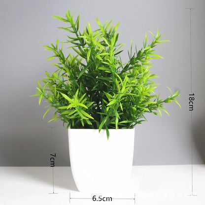 Artificial Potted Green Plant – Realistic Foliage for Home, Office & Desk Decoration