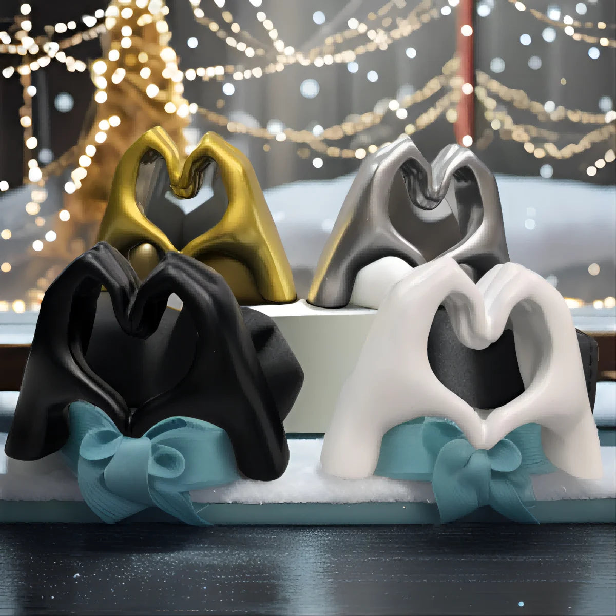 Heart Hand Resin Sculpture – Modern Desk & Home Decor