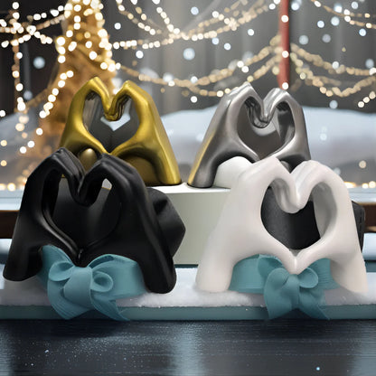 Heart Hand Resin Sculpture – Modern Desk & Home Decor