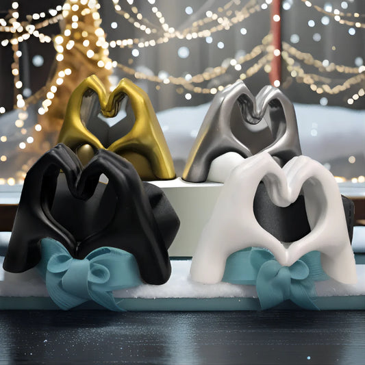 Heart Hand Resin Sculpture – Modern Desk & Home Decor