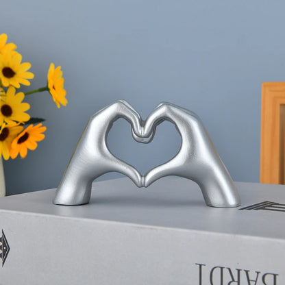 Heart Hand Resin Sculpture – Modern Desk & Home Decor
