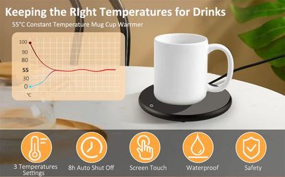 USB Coffee Mug Warmer – Smart Cup Heating Pad with 3 Temperature Settings & Auto Shut-Off