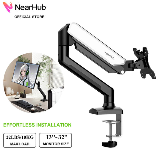 Ergonomic Monitor Arm – VESA Mount with Gas Spring & Articulating Arm