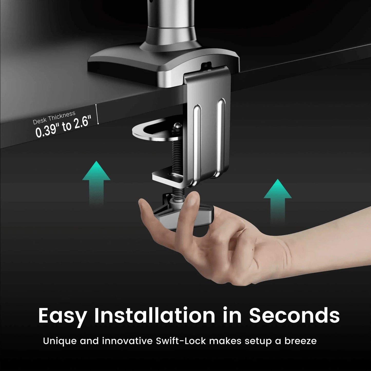 Ergonomic Monitor Arm – VESA Mount with Gas Spring & Articulating Arm